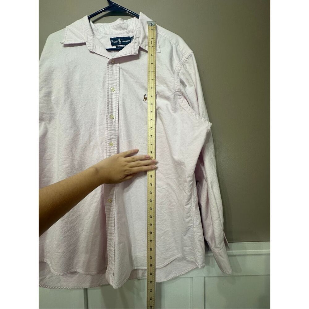 Vintage Ralph Lauren Classic Light Pink Button Up Long Sleeve Shirt Men's - Picture 9 of 11